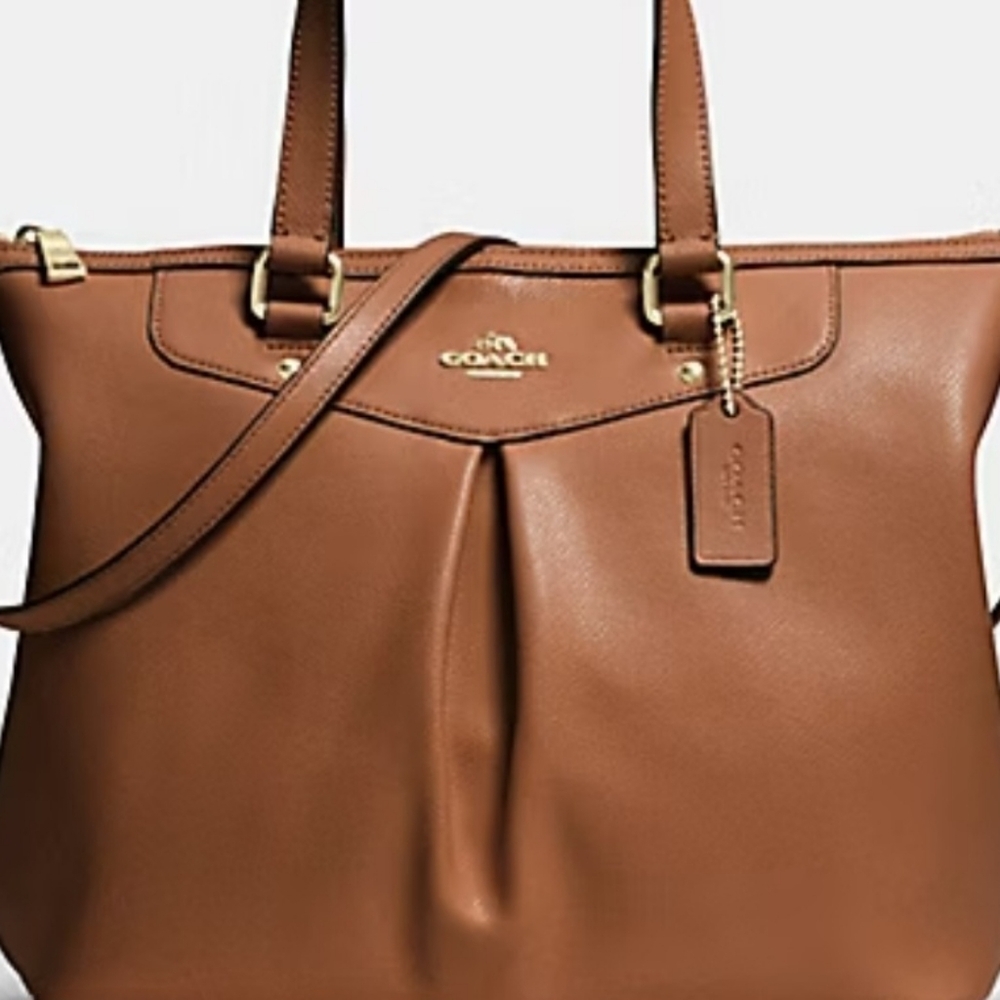 VINTAGE Coach PLEAT TOTE IN CROSSGRAIN LEATHER (COACH F34680)